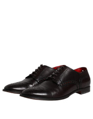 Dolce & Gabbana Black Calfskin Leather Derby Men Dress Shoes - Retail Flare