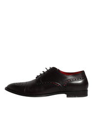 Dolce & Gabbana Black Calfskin Leather Derby Men Dress Shoes - Retail Flare