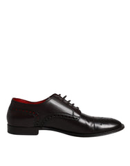 Dolce & Gabbana Black Calfskin Leather Derby Men Dress Shoes - Retail Flare