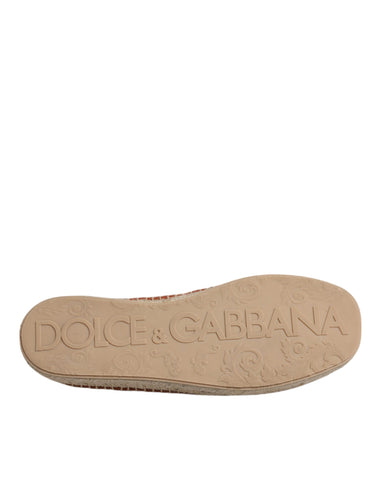 Dolce & Gabbana Maroon Woven Leather Men Espadrille Shoes - Retail Flare