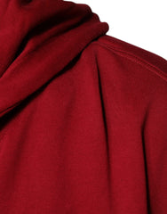 Dolce & Gabbana Red Cotton Hooded Zip Sweatshirt Sweater - Retail Flare