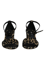 Dolce & Gabbana Gold Leopard Lurex Ankle Strap Heels Sandals Shoes - Retail Flare