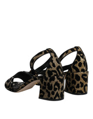 Dolce & Gabbana Gold Leopard Lurex Ankle Strap Heels Sandals Shoes - Retail Flare