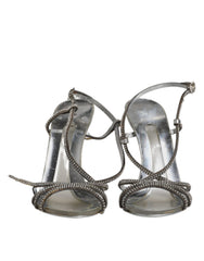 Dolce & Gabbana Silver Crystal Slingback KEIRA Sandals Shoes - Retail Flare