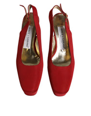 Dolce & Gabbana Red Platform Slingback Heels Sandals Shoes - Retail Flare