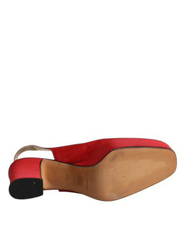 Dolce & Gabbana Red Platform Slingback Heels Sandals Shoes - Retail Flare