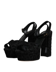 Dolce & Gabbana Black Leopard Platform Heels Sandals Shoes - Retail Flare