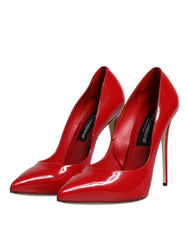 Dolce & Gabbana Red Patent Leather Stiletto Heels Pumps Shoes - Retail Flare