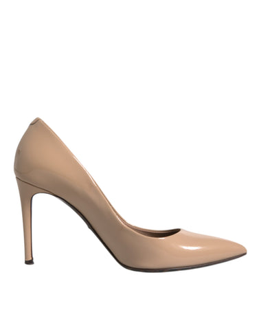 Dolce & Gabbana Beige Patent Leather Stiletto Heel Pumps Shoes - Retail Flare