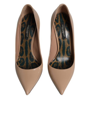 Dolce & Gabbana Beige Patent Leather Stiletto Heel Pumps Shoes - Retail Flare