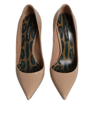 Dolce & Gabbana Beige Patent Leather Stiletto Heel Pumps Shoes - Retail Flare