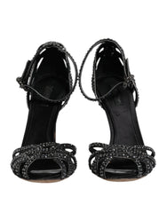 Dolce & Gabbana Black Strass Ankle Strap Heels Sandals Shoes -  Dolce & Gabbana -  Retail Flare