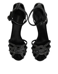 Dolce & Gabbana Black Strass Ankle Strap Heels Sandals Shoes -  Dolce & Gabbana -  Retail Flare