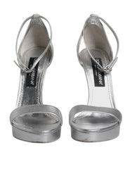 Dolce & Gabbana Silver Leather Platform Keira Sandals Shoes -  Dolce & Gabbana -  Retail Flare