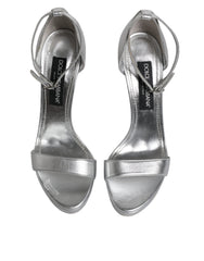 Dolce & Gabbana Silver Leather Platform Keira Sandals Shoes -  Dolce & Gabbana -  Retail Flare