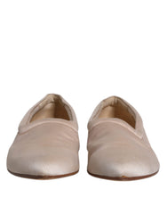 Dolce & Gabbana Beige Fabric Slip On Ballerina Flats Shoes -  Dolce & Gabbana -  Retail Flare