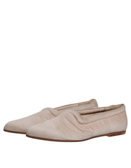 Dolce & Gabbana Beige Fabric Slip On Ballerina Flats Shoes -  Dolce & Gabbana -  Retail Flare
