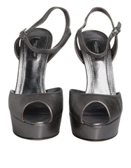 Dolce & Gabbana Silver Leather Platform Heels Sandals Shoes -  Dolce & Gabbana -  Retail Flare