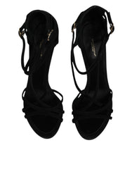 Dolce & Gabbana Black Suede Ankle Strap Heels Sandals Shoes -  Dolce & Gabbana -  Retail Flare