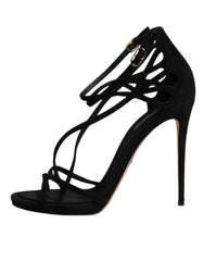 Dolce & Gabbana Black Suede Ankle Strap Heels Sandals Shoes -  Dolce & Gabbana -  Retail Flare