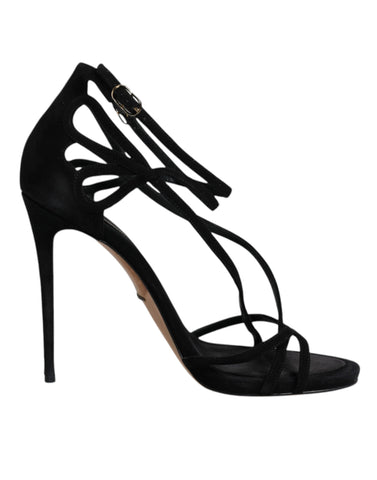 Dolce & Gabbana Black Suede Ankle Strap Heels Sandals Shoes -  Dolce & Gabbana -  Retail Flare