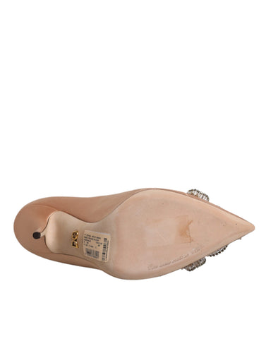Dolce & Gabbana Beige Satin Crystal High Heels Pumps Shoes -  Dolce & Gabbana -  Retail Flare
