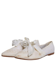 Dolce & Gabbana White Ribbon Fabric Ballerina Flats Shoes -  Dolce & Gabbana -  Retail Flare