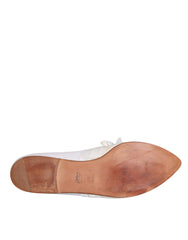 Dolce & Gabbana White Ribbon Fabric Ballerina Flats Shoes -  Dolce & Gabbana -  Retail Flare