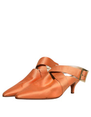 Dolce & Gabbana Orange Kitten Heels Slingback Sandals Shoes -  Dolce & Gabbana -  Retail Flare