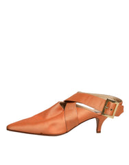 Dolce & Gabbana Orange Kitten Heels Slingback Sandals Shoes -  Dolce & Gabbana -  Retail Flare