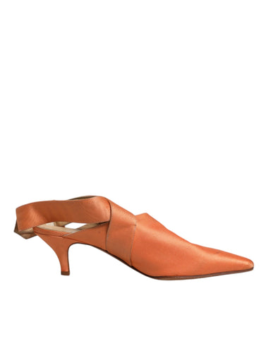 Dolce & Gabbana Orange Kitten Heels Slingback Sandals Shoes -  Dolce & Gabbana -  Retail Flare
