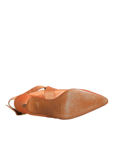 Dolce & Gabbana Orange Kitten Heels Slingback Sandals Shoes -  Dolce & Gabbana -  Retail Flare