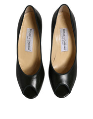 Dolce & Gabbana Green Leather Peep Toe Heels Pumps Shoes -  Dolce & Gabbana -  Retail Flare