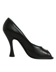 Dolce & Gabbana Green Leather Peep Toe Heels Pumps Shoes -  Dolce & Gabbana -  Retail Flare