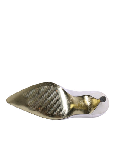 Dolce & Gabbana White Beige Leather High Heels Pumps Shoes -  Dolce & Gabbana -  Retail Flare