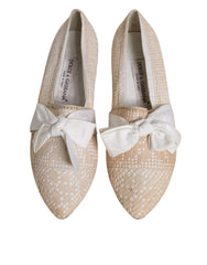 Dolce & Gabbana Beige Ribbon Fabric Ballerina Flats Shoes -  Dolce & Gabbana -  Retail Flare