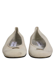 Dolce & Gabbana Beige Fabric Slip On Ballerina Flats Shoes -  Dolce & Gabbana -  Retail Flare