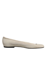 Dolce & Gabbana Beige Fabric Slip On Ballerina Flats Shoes -  Dolce & Gabbana -  Retail Flare