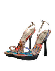 Dolce & Gabbana Multicolor Floral High Heels Sandals Shoes -  Dolce & Gabbana -  Retail Flare