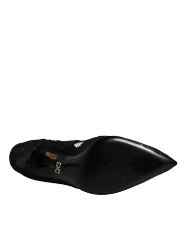 Dolce & Gabbana Black Lace Crystals Mary Jane Pumps Shoes -  Dolce & Gabbana -  Retail Flare