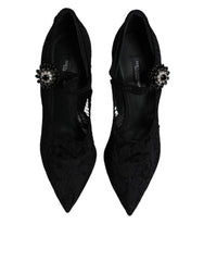 Dolce & Gabbana Black Lace Crystals Mary Jane Pumps Shoes -  Dolce & Gabbana -  Retail Flare