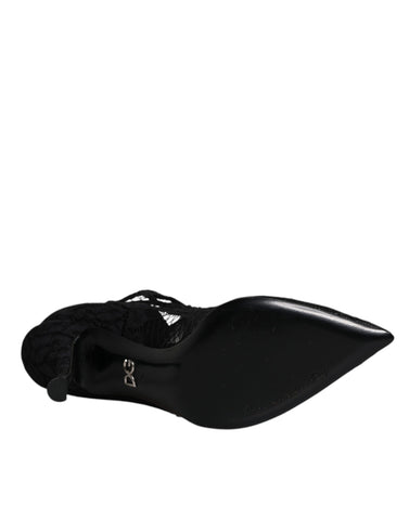 Dolce & Gabbana Black Lace Crystals Mary Jane Pumps Shoes -  Dolce & Gabbana -  Retail Flare