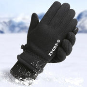 Outdoor Ski Riding Gloves | Black Variant with Fleece Flip Cover