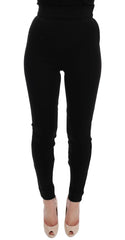 Dolce & Gabbana Elegant Black High Waist Stretch Tights - Retail Flare