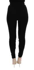 Dolce & Gabbana Elegant Black High Waist Stretch Tights - Retail Flare