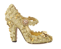 Dolce & Gabbana Gold Floral Crystal Embellished Pumps - Retail Flare