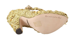 Dolce & Gabbana Gold Floral Crystal Embellished Pumps - Retail Flare
