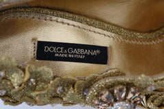 Dolce & Gabbana Gold Floral Crystal Embellished Pumps - Retail Flare