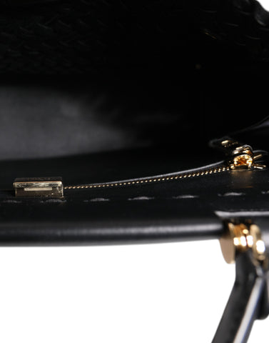 Dolce & Gabbana Black Leather Sicily Top Handle Shoulder Bag Dolce & Gabbana Retail Flare