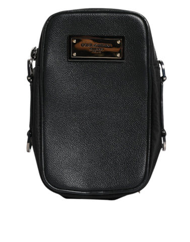 Dolce & Gabbana Black Grain Leather Logo Plaque Clutch Bag Dolce & Gabbana Retail Flare